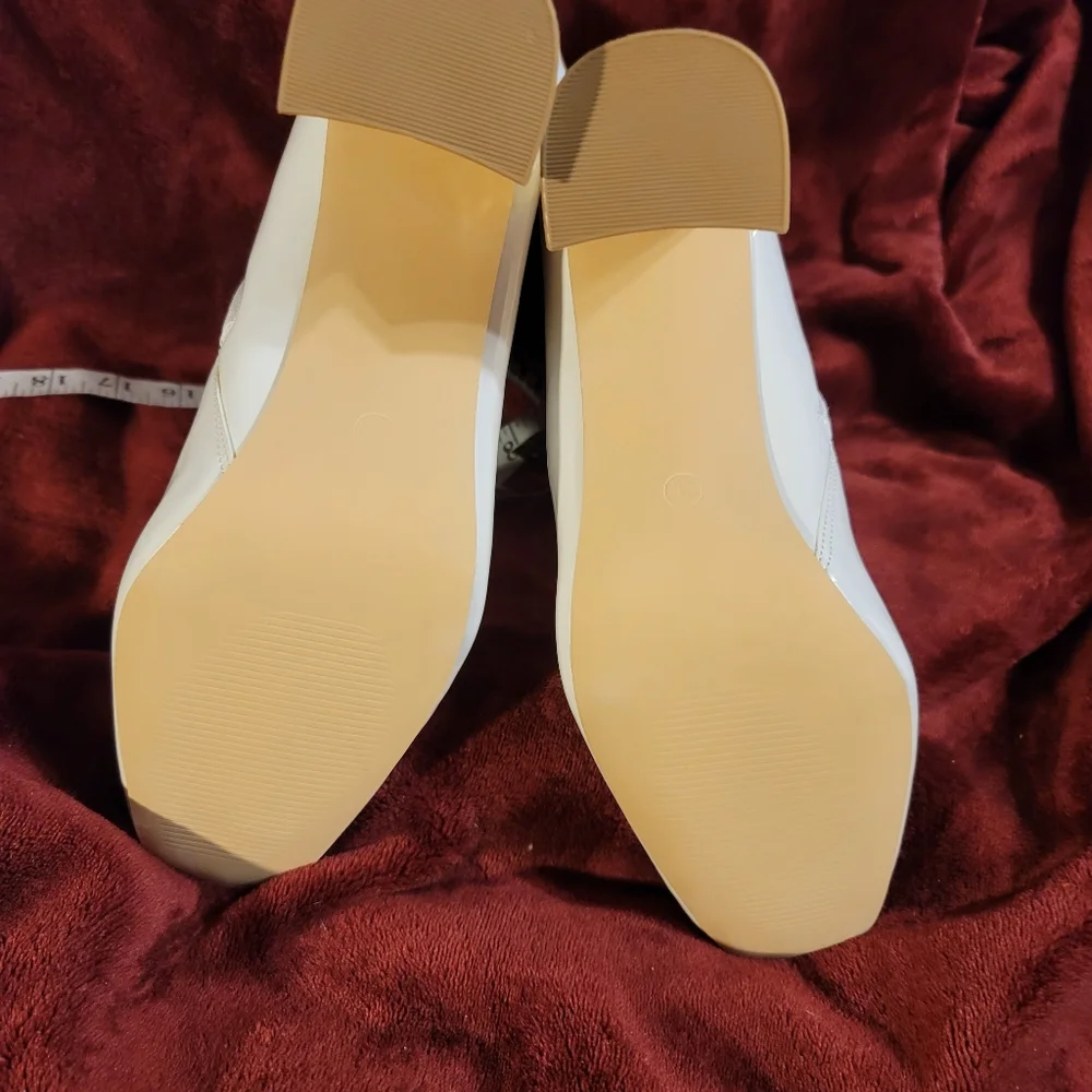 NIB MID CALF GO GO BOOTS Patent Leather Block Heel Side Zip Size 9 - Picture 9 of 12